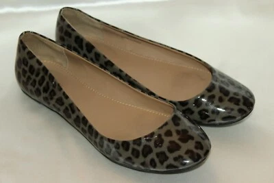 J. Pisos de ballet Crew verde negro charol leopardo talla 6 Foto 1 de 4
