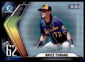 Brice Turang 2022 Bowman Scouts' Top 100 Refractor Insert Card #BTP-62 Milwaukee - Picture 1 of 2