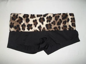 Foldover leopard waist mini shorts S black nwt goth kawaii punk - Picture 1 of 4