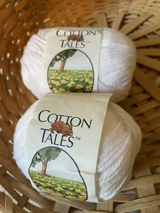 CARON Cotton Tales - Vintage - 2 Balls White- Different Dye Lots - Picture 1 of 14