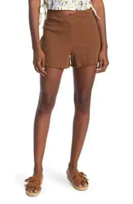 BCBGeneration Womens Shorts Brown Cotton Blend Stretch Elastic Waist Size XS - Imagem 1 de 4