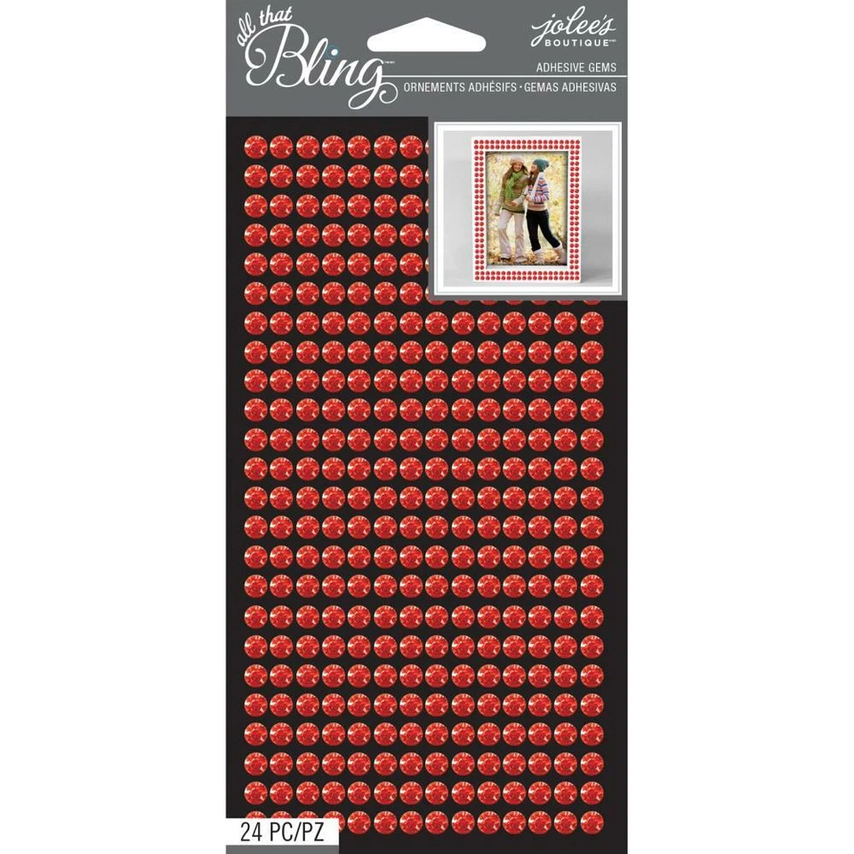 Scrapbooking Crafts Jolee's All That Bling Gemas Adhesivas Redondas Rojo Foto 1 de 1