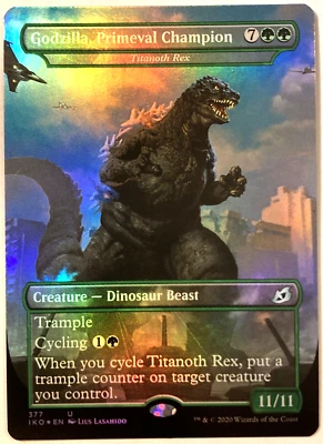 MTG Godzilla, Primeval Champion *FOIL* Ikoria: Lair of Behemoths 377 NM - Image 1 of 4