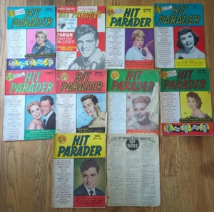 Vintage Hit Parader Magazines - Lot Of 8 1940s to 1960s - Pop Rock Music Song - Picture 1 of 10
