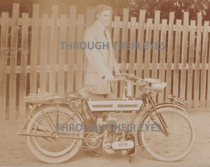 Original Photo Postcard vintage motorcycle circa 1915 - Picture 1 of 3