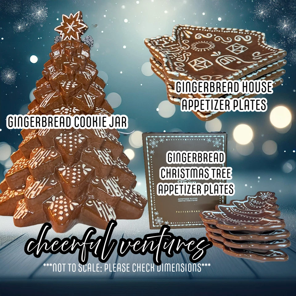 Pottery Barn Gingerbread (House, Christmas Tree Appetizer Plates or Cookie Jar) - Image 1 of 1