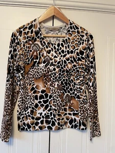 Pure and Natural Animal Print Jumper Size 10/12 (32”) Sequin & Bead Details VGC - Picture 1 of 5