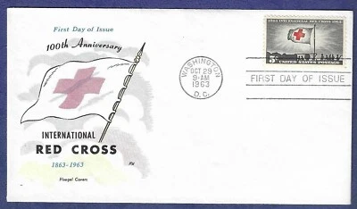 1963 FDC 5c International Red Cross issue #1239 Fluegel cachet - Image 1 of 2