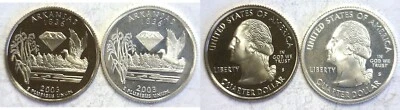2003-S Arkansas Statehood Quarter Silver & Clad Proofs 2 Coin Set - Image 1 of 3