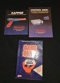 Nintendo NES: Control Deck System Console Instructions Zapper,+ Game Genie Books
