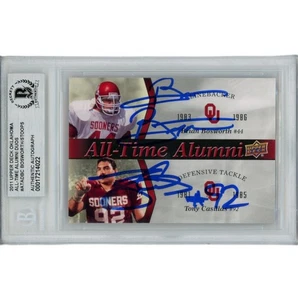 Brian Bosworth Tony Casilla Signed Upper Deck Trading Card Slab Beckett 48815 - Picture 1 of 2