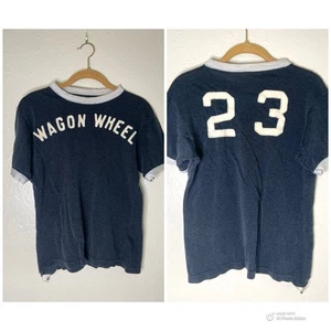 1920s 1930s Knit Jersey Wagon Wheel Sports Tee Shirt Felt Lettering Womens - Picture 1 of 15
