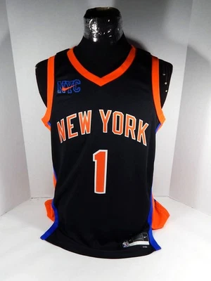 Camiseta deportiva de baloncesto juvenil 2022 Nike New York Knicks Swingman Obi Toppin #1 negra 48 Foto 1 de 4