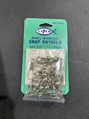 Napco Nickel Interlock Snap Swivels Size 1/0 12-Pack - Image 1 of 2