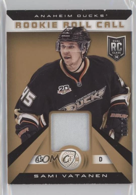 2013-14 Totally Certified Rookie Roll Call Gold /25 Sami Vatanen #RR-SV Patch RC - Image 1 of 2