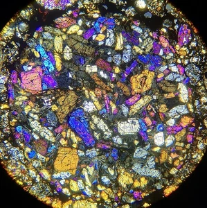 Meteorite NWA 14680 - LL3 Chondrite big chondrule !! - Thin Section - Picture 1 of 4