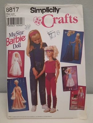 Simplicity Crafts 8817 ~ My Size Barbie Doll ~ Clothing ~ Weding Dress Skirt Top - Image 1 of 4