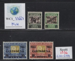 WC1_33663 KOLUMBIEN. Wertvoller Luftpostsatz 1934. Sc. C111-C114. MLH - Bild 1 von 1
