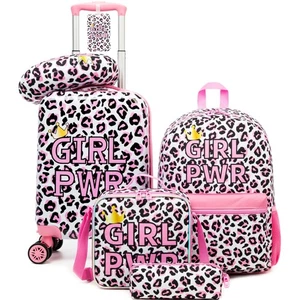 Set Bagagli per Bambini 5 Pezzi Valigia Set 16" Bagaglio Rigido con Ruota Girante... - Foto 1 di 7