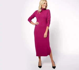 Women with Control Sz XL Petite Finespun Jersey Tummy Control Midi Dress A623040 - Picture 1 of 2