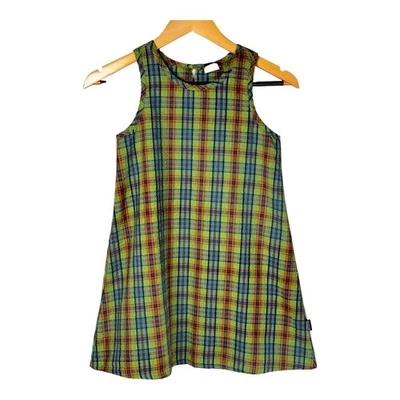 Patagonia Girls Medium Dress Multi Green Plaid Sleeveless Fall School Colorful - Image 1 of 4