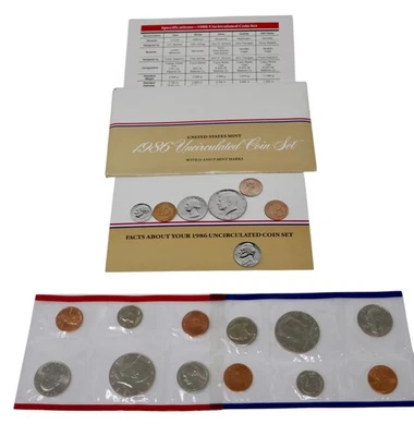 1986 US Mint Uncirculated Coin Set ~ Denver Philadelphia Mint - Image 1 of 4