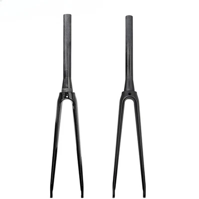 Full Carbon Road Bike Fork 700C V Brake Fork Tapered Tube 39.8mm Fit Track Frame - Image 1 of 4