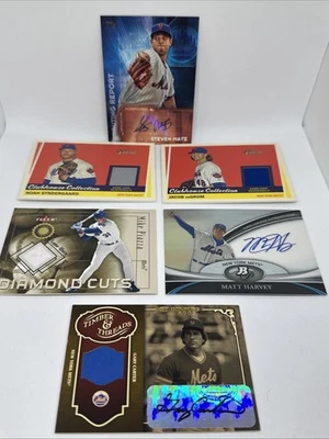 Lote de 6 tarjetas autógrafas y reliquias usadas del equipo de los Mets: Carter 6/10, DeGrom, Piazza Foto 1 de 4