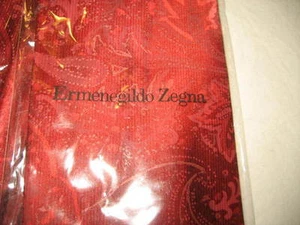 NUOVA cravatta collo Ermenegildo Zegna rosso bordeaux seta fiore motivo paisley classica - Foto 1 di 11