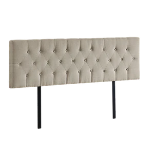Palermo King Linen Fabric Deluxe Headboard Bedhead in Beige - Picture 1 of 10