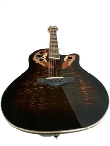 NEW 12 STRING FLAMED ACOUSTIC/ELECTRIC OVAT. STYLE ROUND BACK GUITAR WITH EQ - Picture 1 of 5