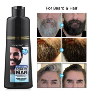 Men Beard Hair Color Dye Tint Moustache Black Darkening Shampoo fathers day gift - Picture 1 of 15