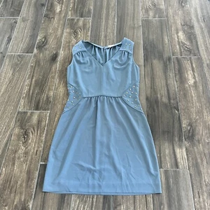 hoss intropia Blue Dress Gold Detail Size 36 V-neck Key Hole Cut Out - Picture 1 of 7