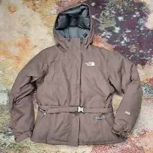 The North Face 550 Women XL Goose Down Puffer Jacket Hooded Belted Winter Parka - Picture 1 of 12