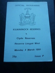 KILMARNOCK RESERVES V CLYDE RESERVES 4/3/1991 - Picture 1 of 2