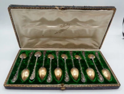 12 petites cuillères en argent massif poinçon minerve #5292# - Photo 1/4