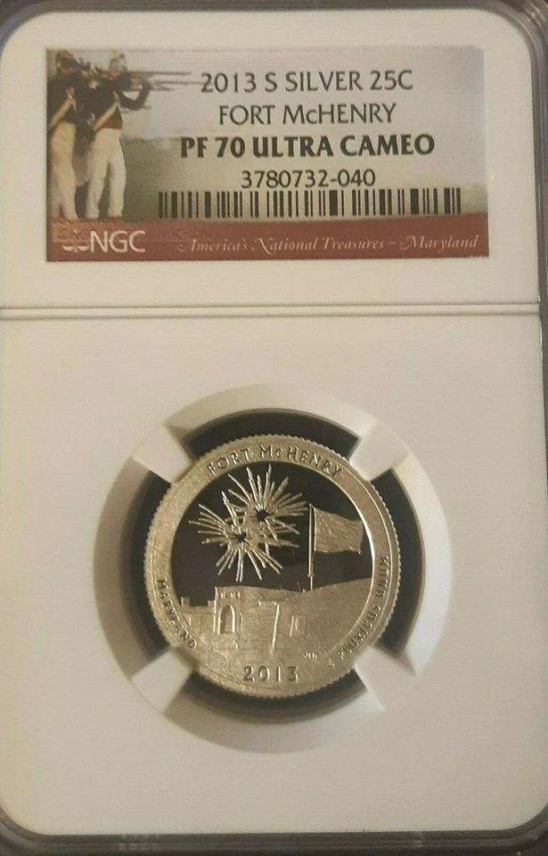 2013-S 25c Silver Fort McHenry NP Quarter NGC PF70 Ultra Cameo - Image 1 of 1