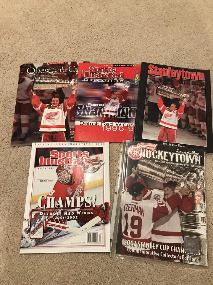 Detroit Red Wings Stanley Cup Champion Magazine Lot of 5 - Image 1 of 4