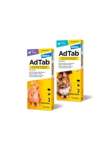 ADTAB Compressa masticabile pulci zecche gatti 0,5-8 kg scatola 1 o 3 compresse - Foto 1 di 13