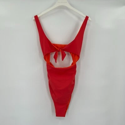 Stella McCartney One-Piece Swim Suit S Front Cutout Reversible Pink/Clementine - Image 1 of 4
