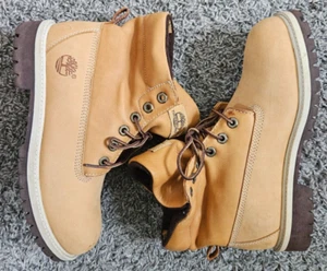 Brown Timberland With A Roll Top Brown Faux Fur Boots Men's Size 6 - Picture 1 of 8