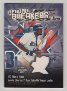 2003 Topps Record Breakers Relics Carlos Delgado Blue Jay Game Used Jersey BV$10 - Picture 1 of 1