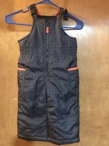 Carters Size 24 Months Snow Pants Bib Overall Gray W/ Orange Accents - Picture 1 of 4