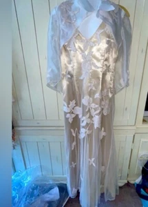 Vintage SCALA Gown, SZ 10, Wedding, Formal, Beach Beaded Maxi W/Jacket - Picture 1 of 12
