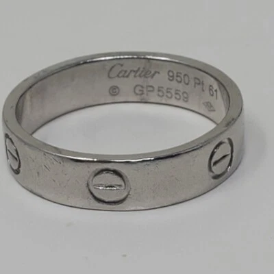 Платиновое кольцо Cartier Gent's 950 платина 6,25 двт размер: 9,25 (B08000937) - Изображение 1 из 4