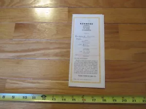 Sears Roebuck Kenmore Sewing Machine 20 year Guarantee dated 1964 - Picture 1 of 3