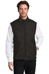 Port Authority F236 Mens Sleeveless Sweater Fleece Vest With Pockets - Picture 1 of 4