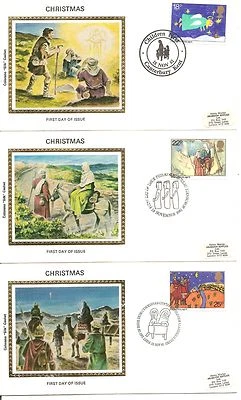 Great Britain SC # Christmas 1981, Children Drawings FDC . Colorano silk Cachet. - Image 1 of 2