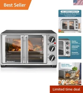 Compact 25L Countertop Toaster Oven with French Doors - Perfect for Family Meals - Picture 1 of 9