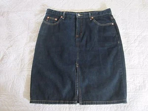 Guess Womens Skirt Size 30 Dark Wash Front Slit 100% Cotton Denim - Picture 1 of 4